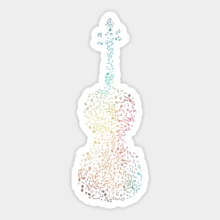 Rainbow violin musical notes Sticker